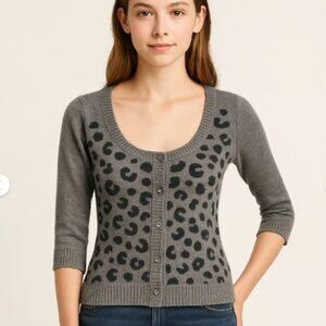 American Eagle Leopard cardigan - Gray and Blue